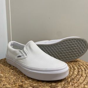 White Slip-On Vans Size 6 women